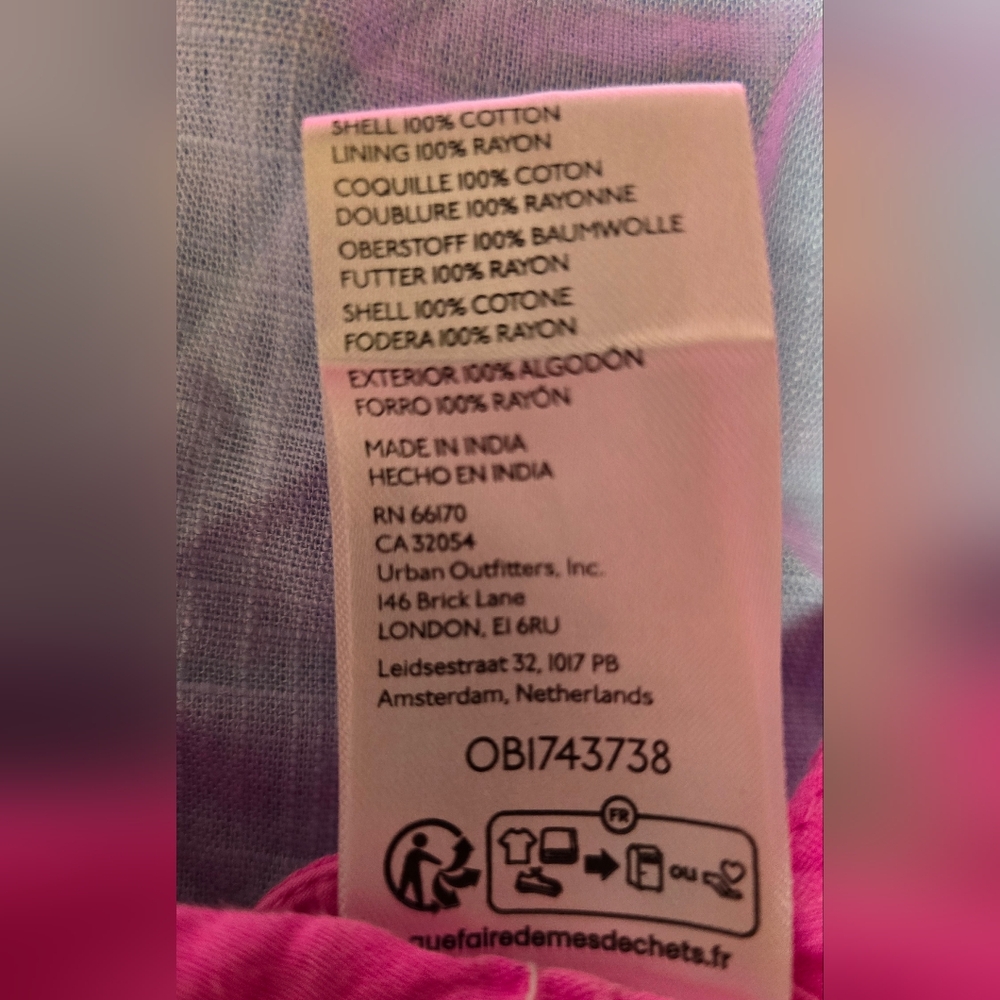 🩷 Urban Outfitters Women's Pink Ecote Jana Crop-top Size Medium - Picture 9 of 10